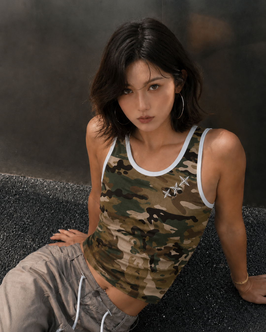 Ringer Camo Singlet