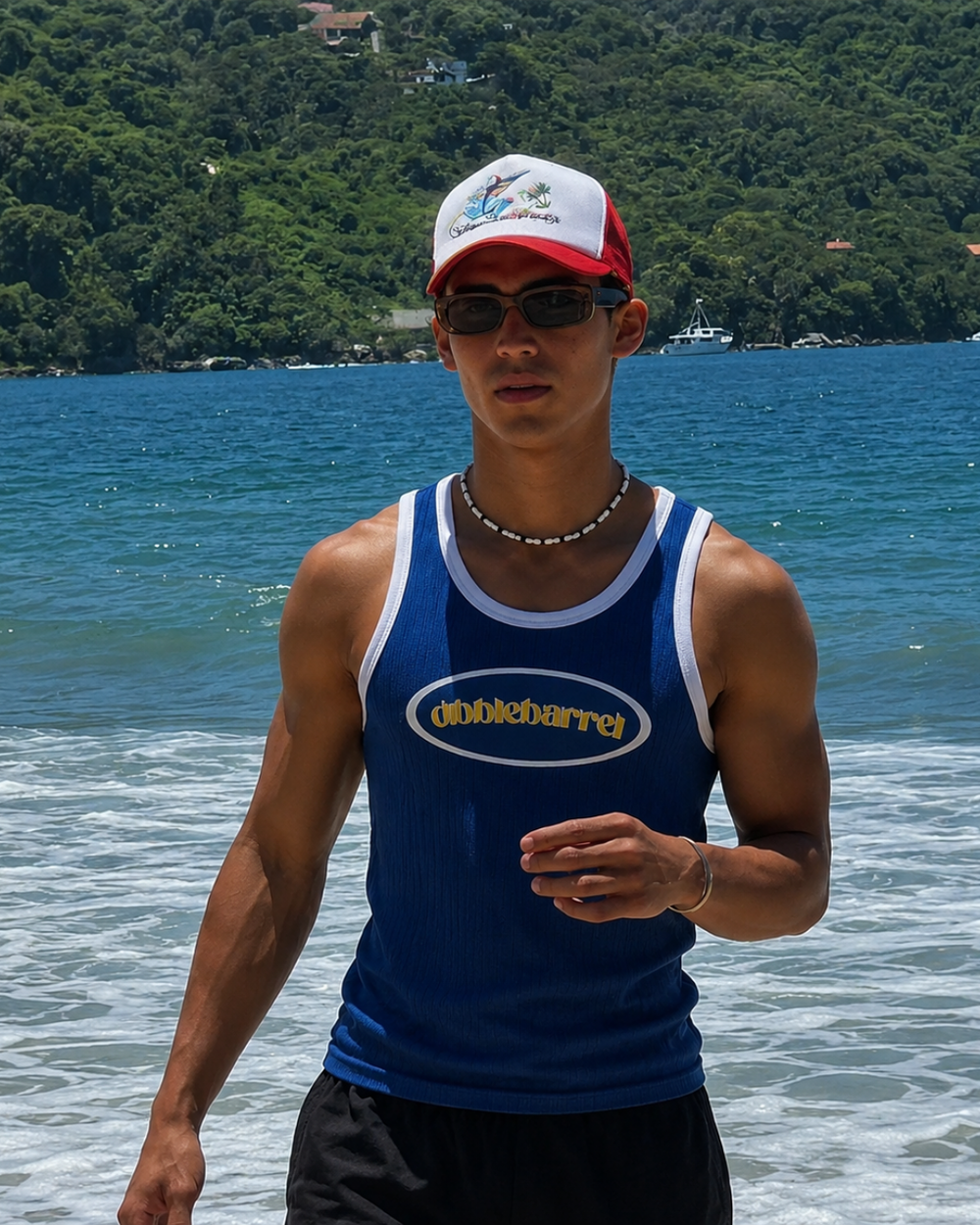 Ringer Blue Singlet