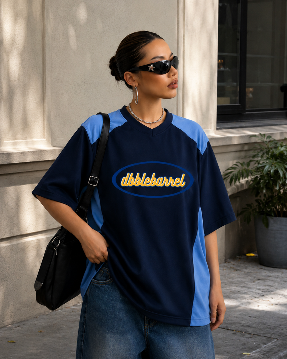 The Panel Tee - Navy