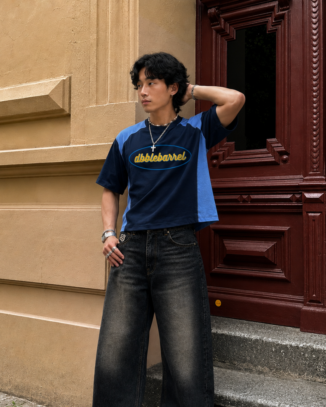 The Panel Tee - Navy
