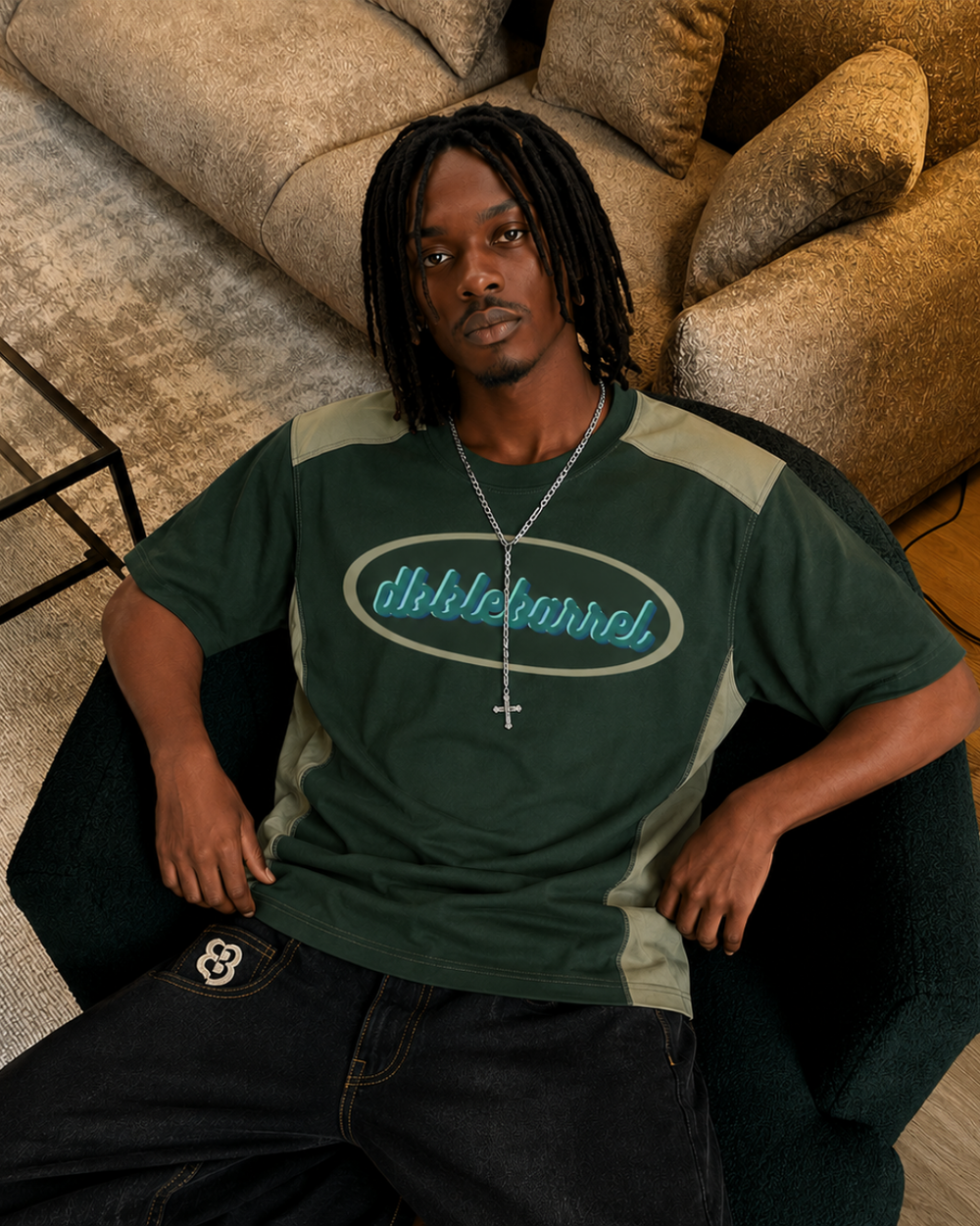 The Panel Tee - Forest