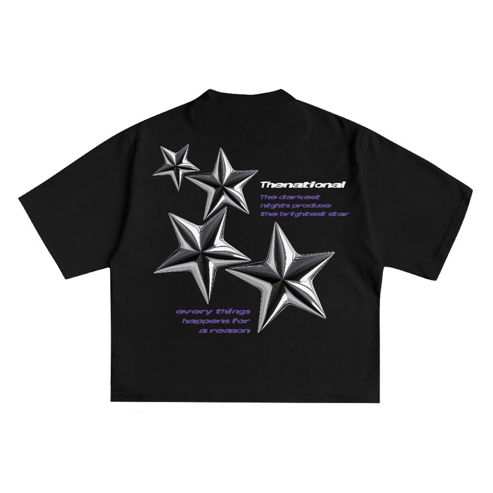 Four Star Tee in Black, front