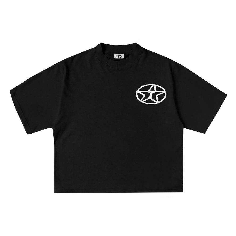 Circle Mark Tee in Black, front