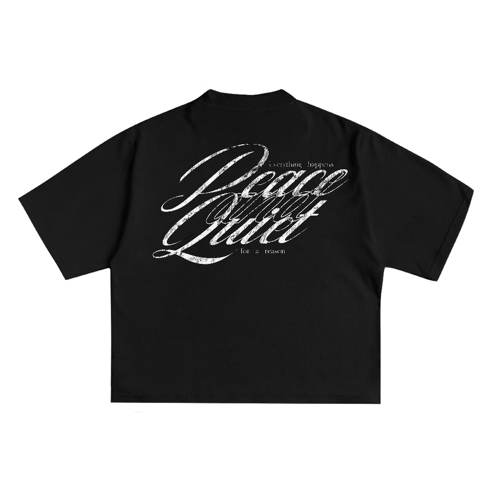 Peace & Quiet Tee in Black, front