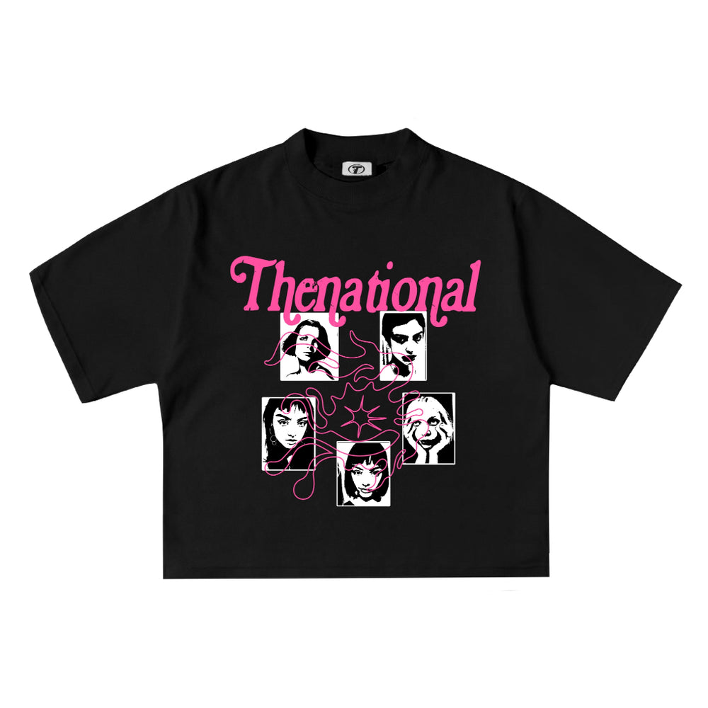 Portraits Tee in Black, front