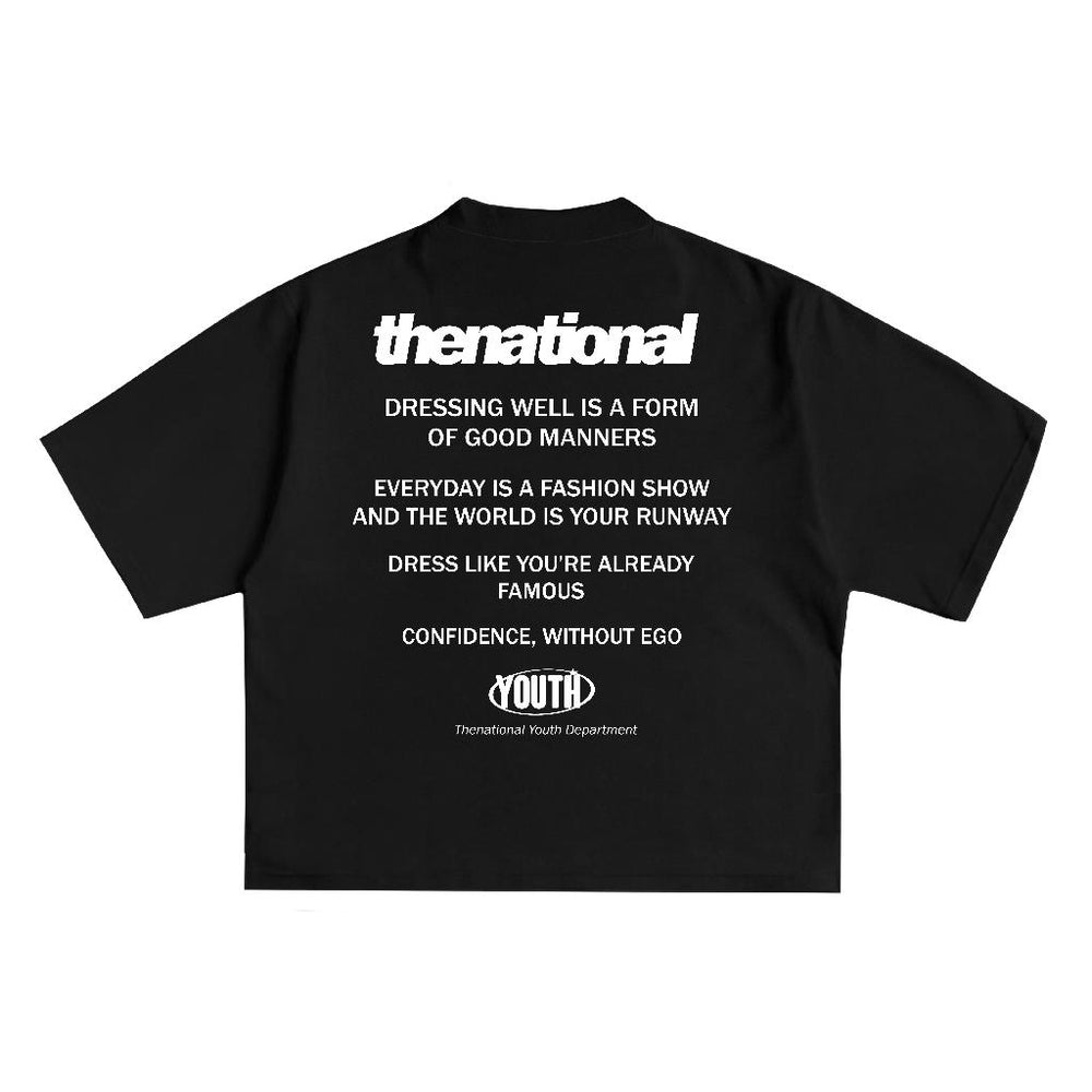 Good Manners Tee in Black, back print