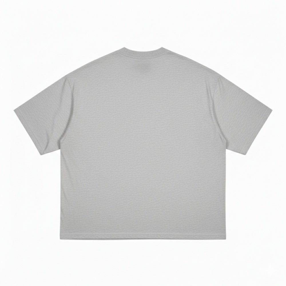 Blue Oval Tee in Misty Grey, back