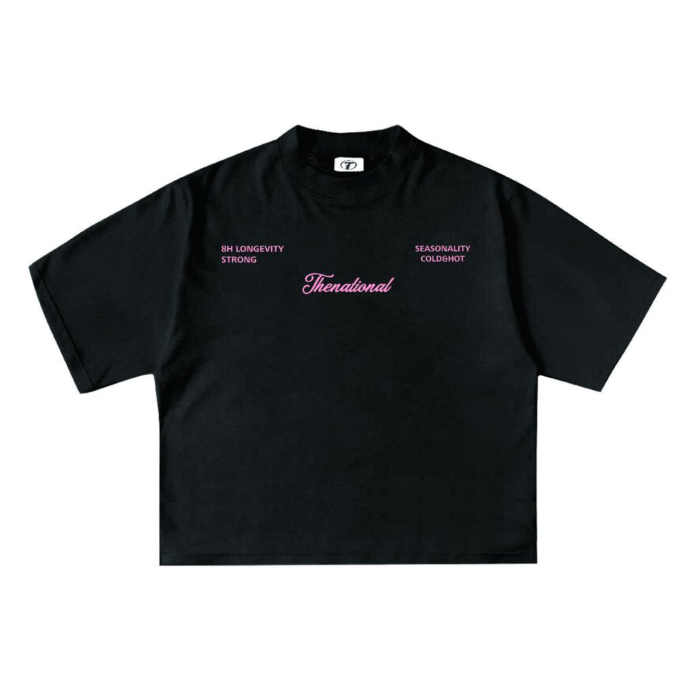 Menu Script Tee in Faded Grey, front