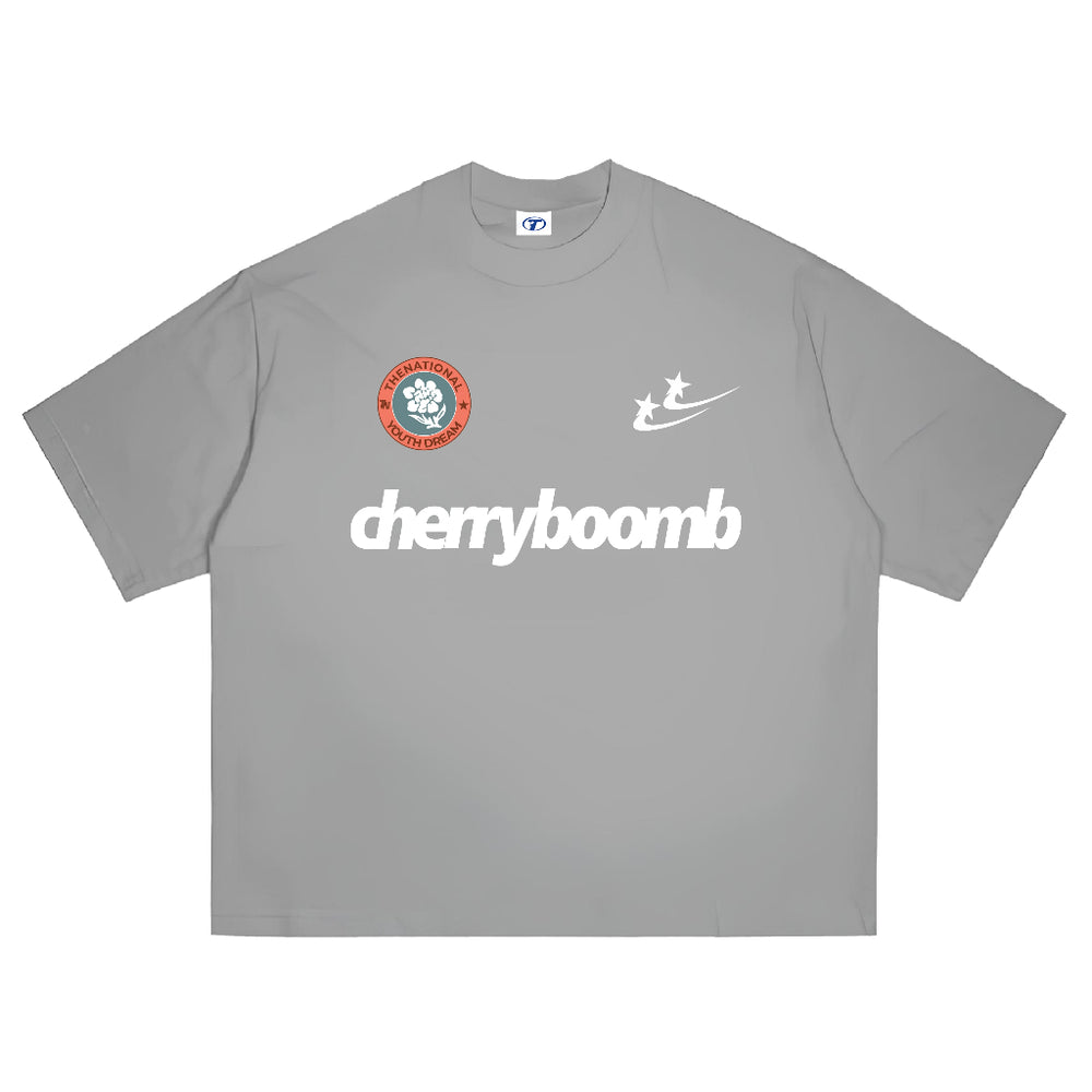 Cherry Bomb Tee in Light Grey