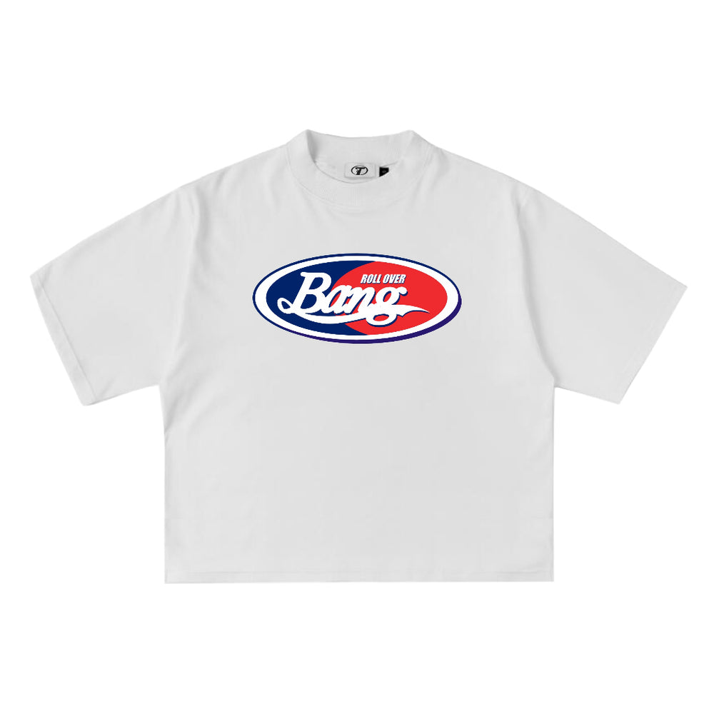 Racing Oval Tee in White